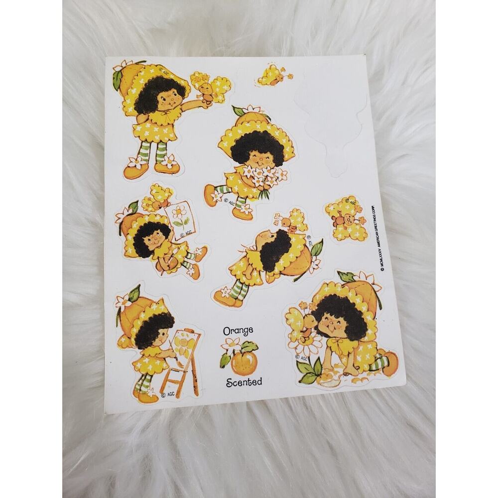 VINTAGE‎ Strawberry Shortcake Orange Blossom Glossy Stickers Sheet Vintage